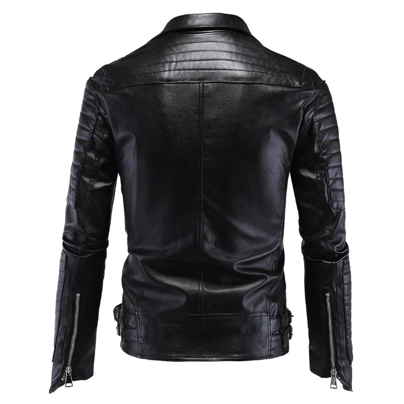 Fashion, Punk Men's Jacket Carrie Leather Bike Leather Jacket Slim Harley Leather Y998 Men Clothing