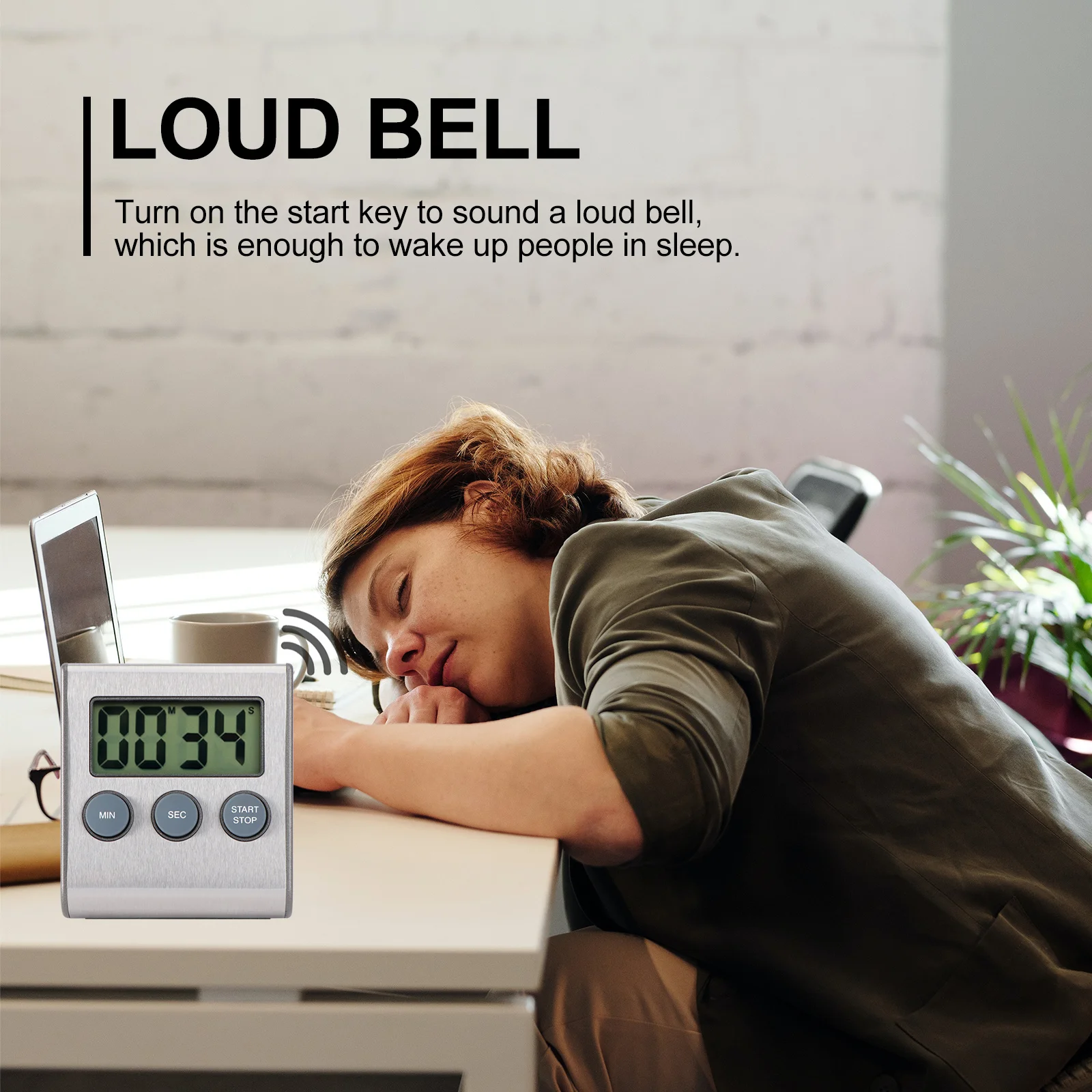 

Stainless Steel Digital Kitchen Timer Large LCD Screen 99 Min 59 Sec Countdown Up Cooking Gym Classroom Sports Games