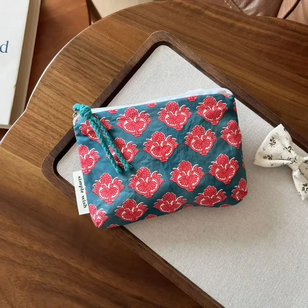 Fashion Vintage Sanitary Napkin Bag Mini Indian Style Bohemian Coin Purse Cotton Zipper Makeup Bag Cosmetic,earphone Etc Storage