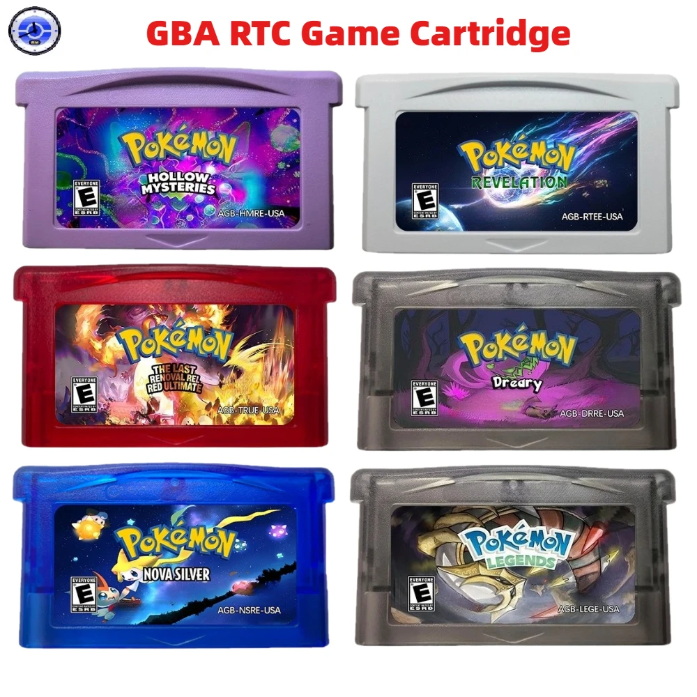 

GBA English Game Cartridge ,RTC Pokemon Dreary， Darkness Falls， Hollow Mysteries，Smoky Red， Crossroads，GBA ROM Modified Version