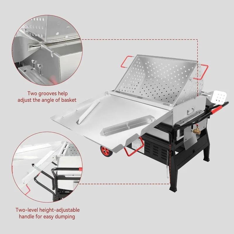 

CFB2001 150 QT Crawfish Boiler, Outdoor Double Sack Propane Gas Cooker with Folding Cylinder Mounting Bracket