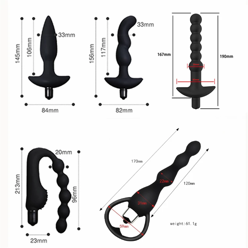 Anal Plug Vibrator Dildo Butt Plug With Vibration Thrusting Prostate Massager Adult Anal Training Sex Set For Men Couples I123W