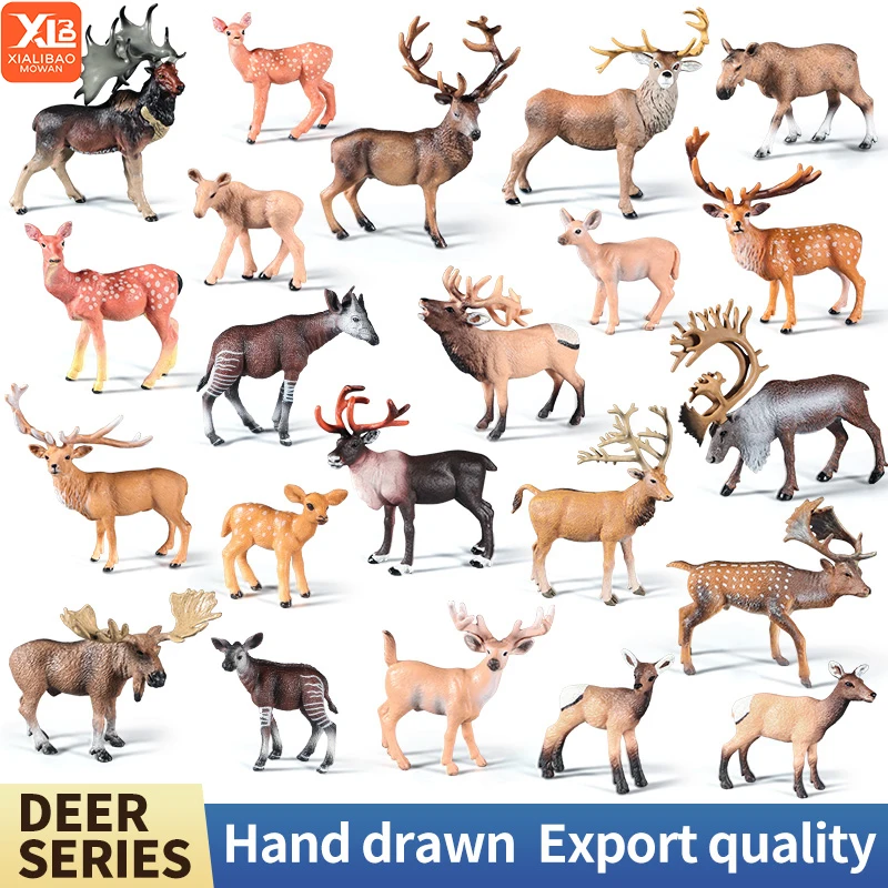 نموذج غزال الغابة الصلبة - لعبة حيوانات محاكاة واقعية للحياة البرية هدية عيد ميلاد تعليمية للأطفال #1