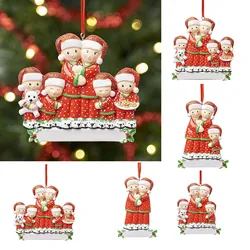 Ceramic Personalized Deer Family of 2, 3, 4, 5, 6 Christmas Tree Ornament Cute Santa Deer Winter Family Xmas Decorating Gift