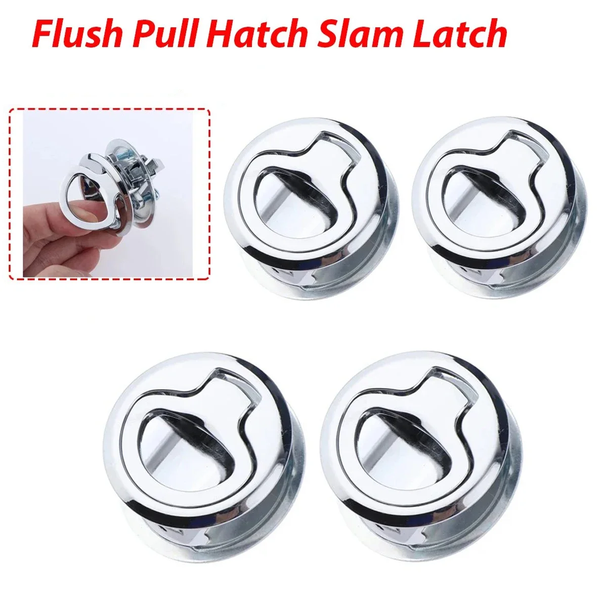 4pcs Marine Hatch Locking Locker Stainless Steel Boat Flush Pull Hatch Slam Latch For Boat Deck Hatch Locking RV Motorhome Parts