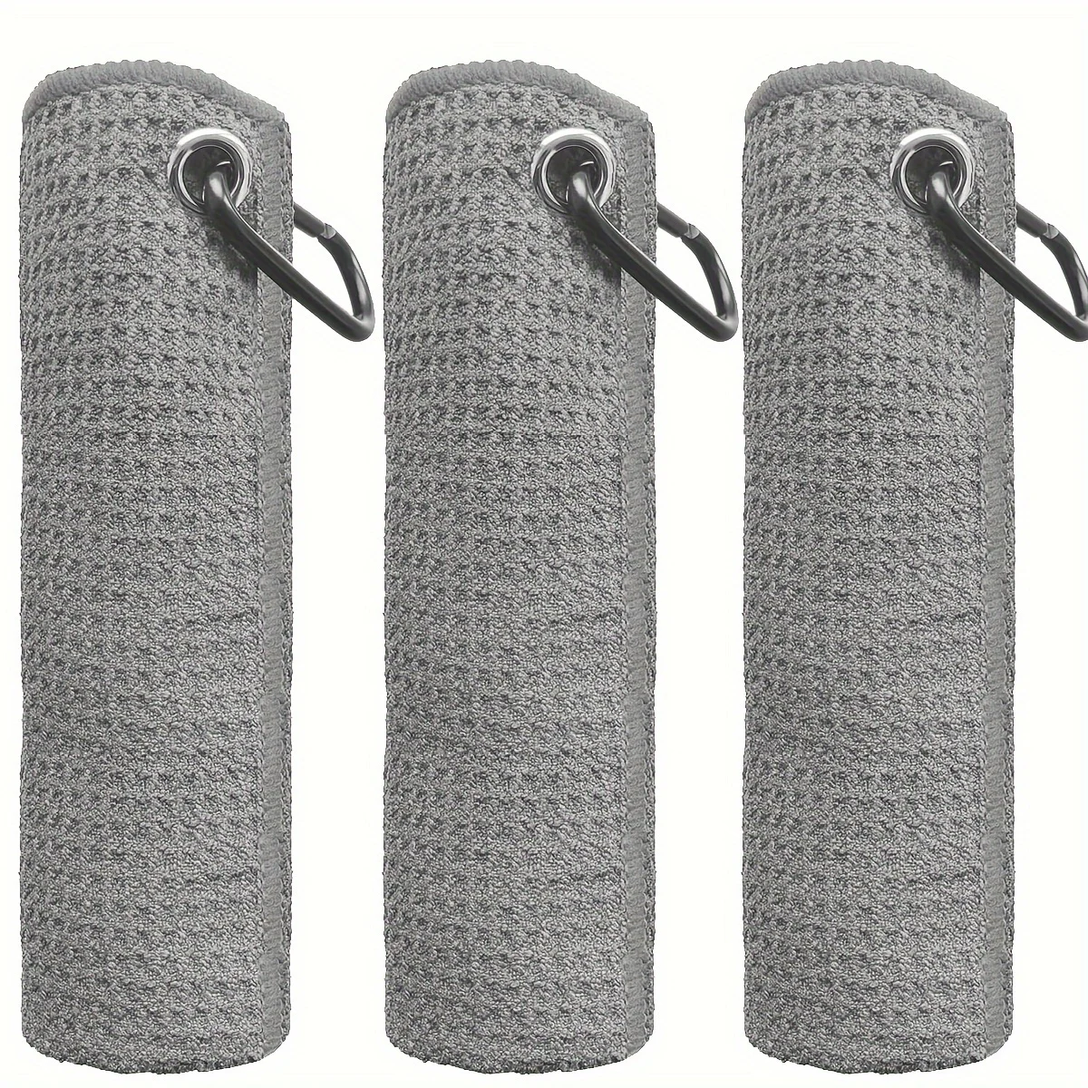 3er-Pack Golfhandtücher, 30 cm x 30 cm, 11,81 Zoll x 11,81 Zoll, Mikrofaser-Golfhandtuch mit Waffelmuster – enthält Golfhandtücher in drei Schwarz – Detail 2