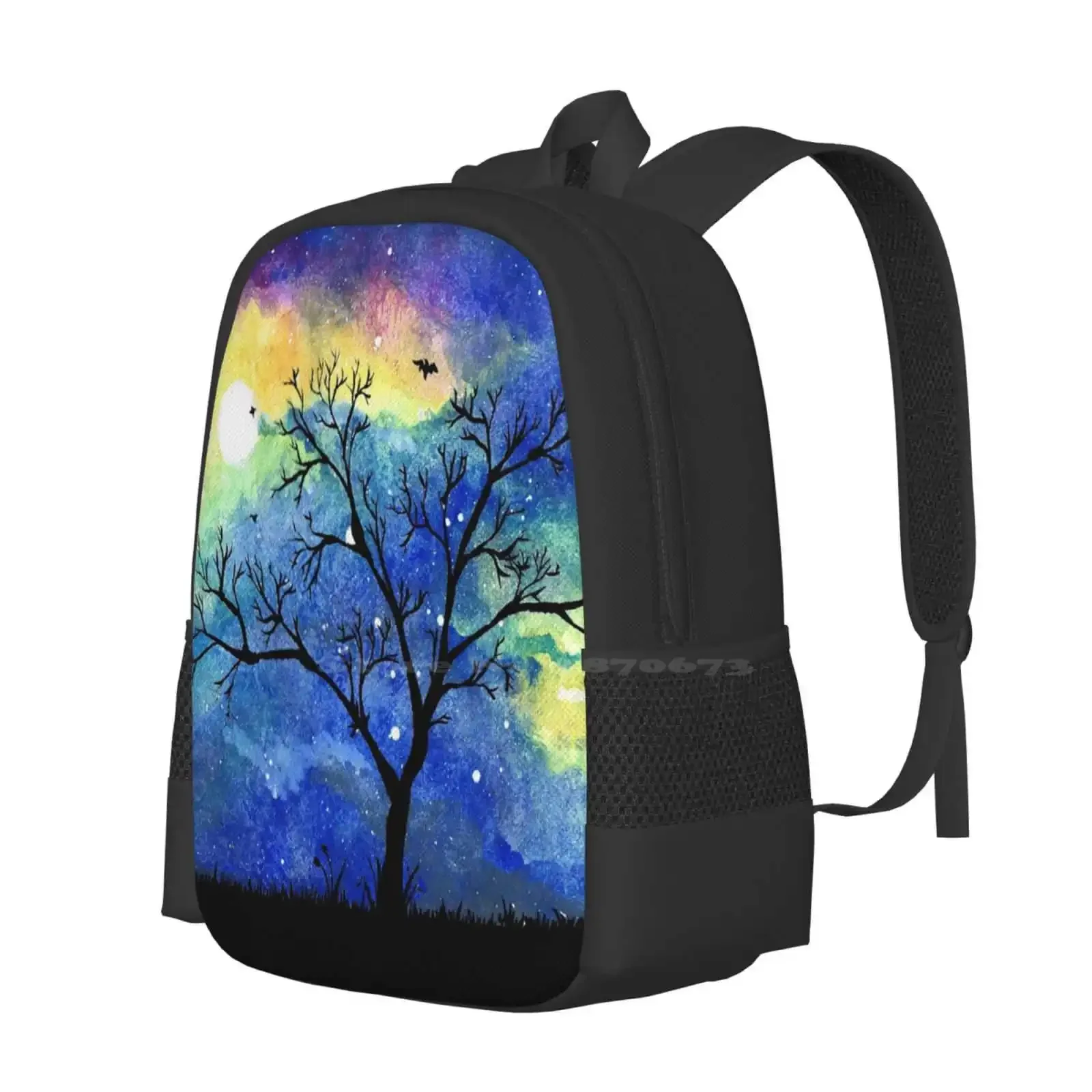 The Night Sky رائجة البيع حقيبة مدرسية على ظهره حقائب الموضة سديم جالاكسي الحبر المائية شجرة القوطية Sky Night #2