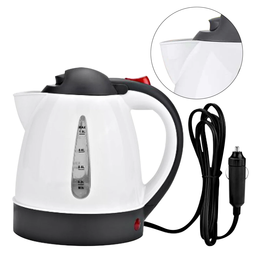 

1000 ML Car Hot Kettle Car Truck Water Heater Auto Shut-Off 12/24 V Stainless Steel Kettle 250 W Tea Coffee Kettle Fast Boiling