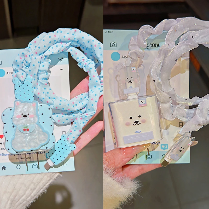 لطيف الحيوان جرو كابل الشاحن اللفاف الغطاء الواقي أطقم آيفون 18 واط 20 واط شاحن مكافحة كسر سلك لدغات قذيفة