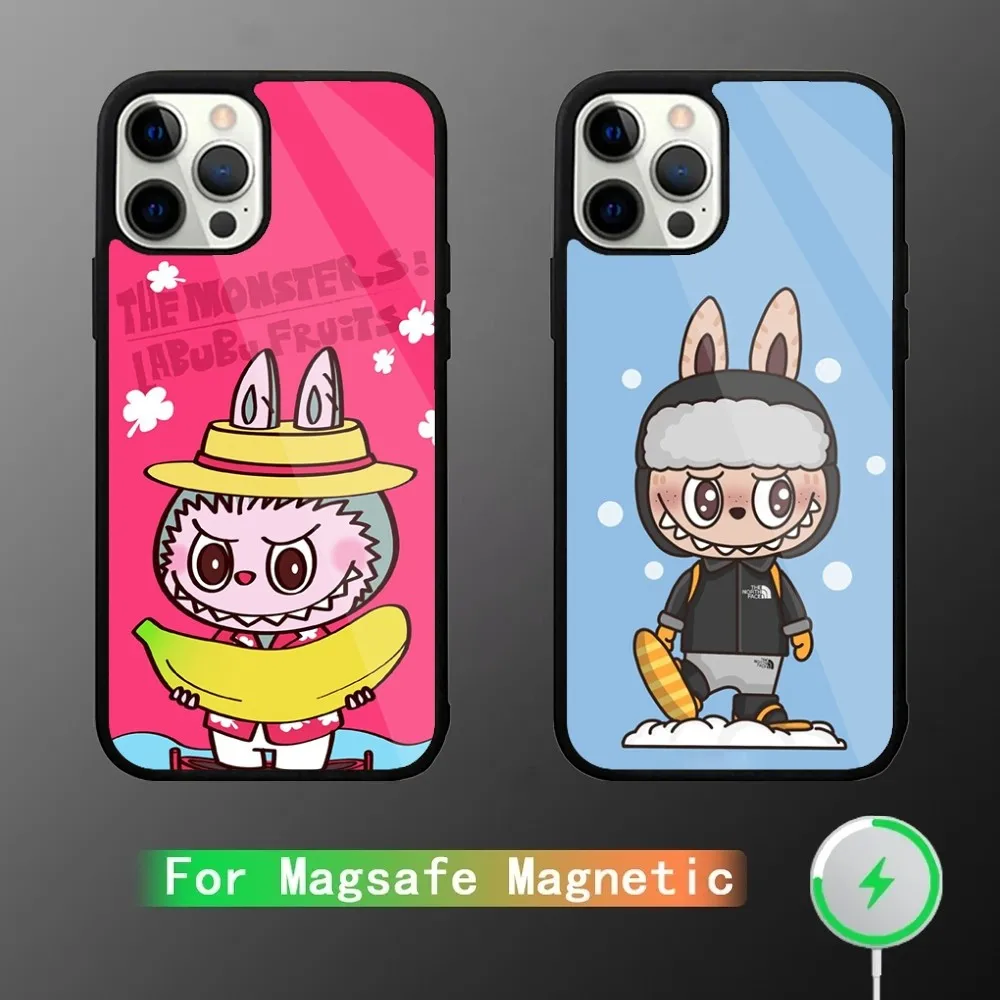 

Cartoon Cute L-Labubu Phone Case For iPhone 15,14,13,12,11,Plus,Pro,Max Mini Magsafe Magnetic Wireless Charging