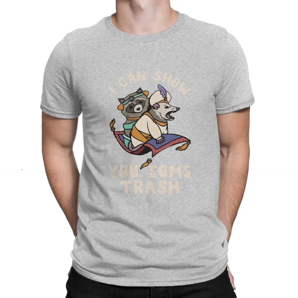 I Can Show You Some Trash Classic Men TShirt Racoon Animals O Neck Short Sleeve Fabric T Shirt Humor Top Quality Gift Idea 2024