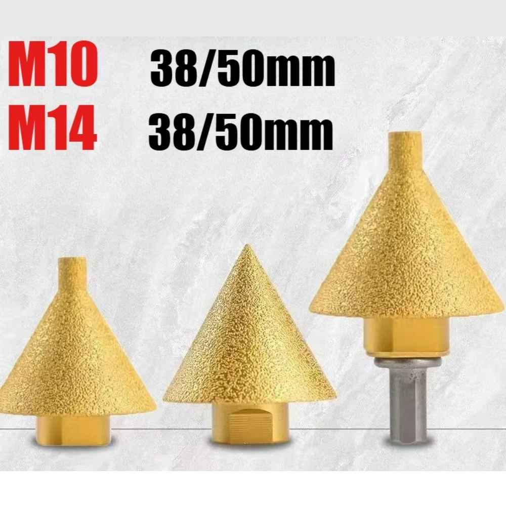 M10/M14 Diamond Chamfer Core Drill Bit Enlarged Hole Beveling Grinding Tools 38mm 50mm for Granite Marble Tiles Stone Cutting
