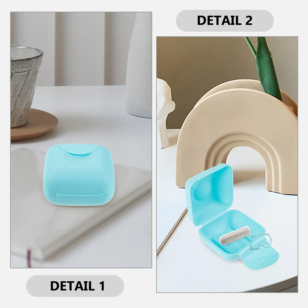 

2pcs Menstrual Cup Storage Box Portable Blue Plastic Case for Cups Travel Feminine Care Holder Lightweight Outdoor Use