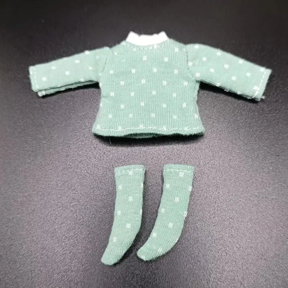 Obitsu 11 Clothes Suit Tops Bottoming Shirt Cotton Dot Blouse Mini Socks For for Joint OB11 Dolls Accessories Kids Toys