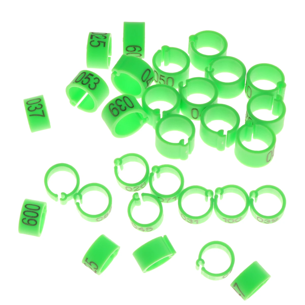 

8Mm Digital Identification Bird Foot Rings Eco-Friendly Plastic Opening Ring For Parrots Pigeons Cockatiels Green Durable