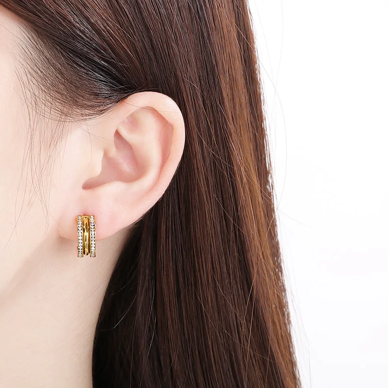 الأزياء الرومانية الأرقام الفولاذ المقاوم للصدأ الخواتم للنساء لامعة حجر الراين العصرية الذهب والفضة اللون حفل زفاف مجوهرات هدية #3