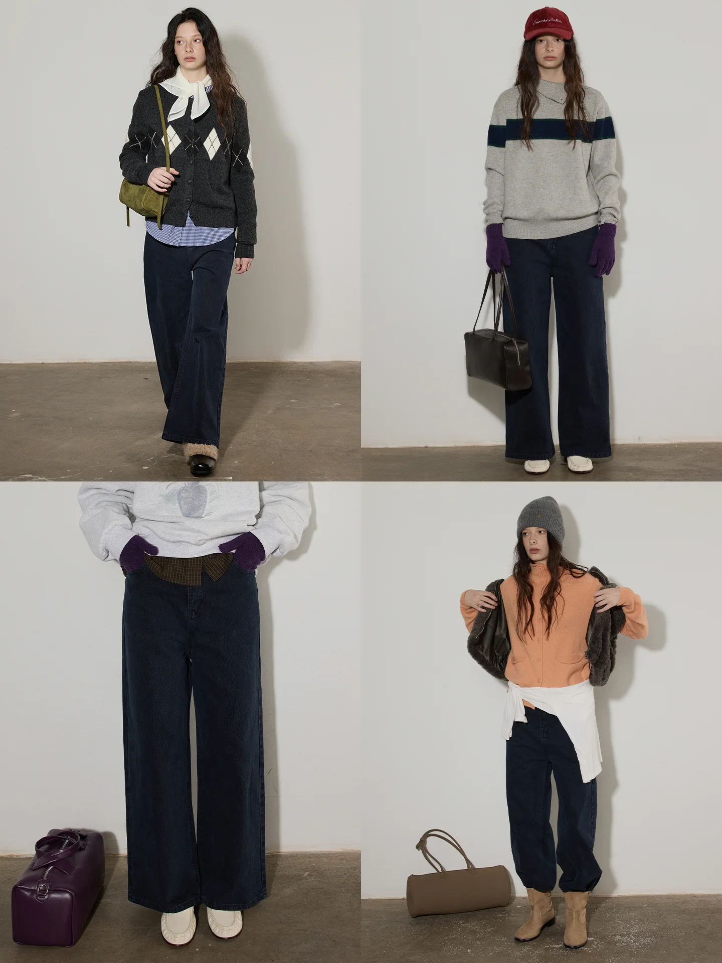 

Широкие повседневные джинсы с высокой талией, женские осенне-зимние новые утягивающие универсальные длинные брюки Lofi на выбор, простой дизайн