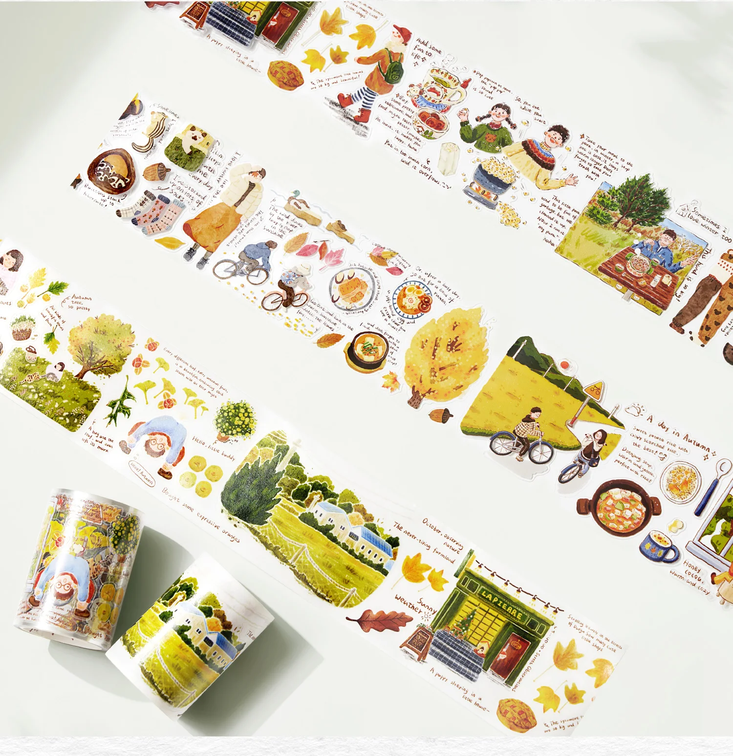 WT New Autumn Fun Theme Washi PET Stickers Vintage Journals Scrapbooking Masking Tape Bullet Notebook Decoration Supply