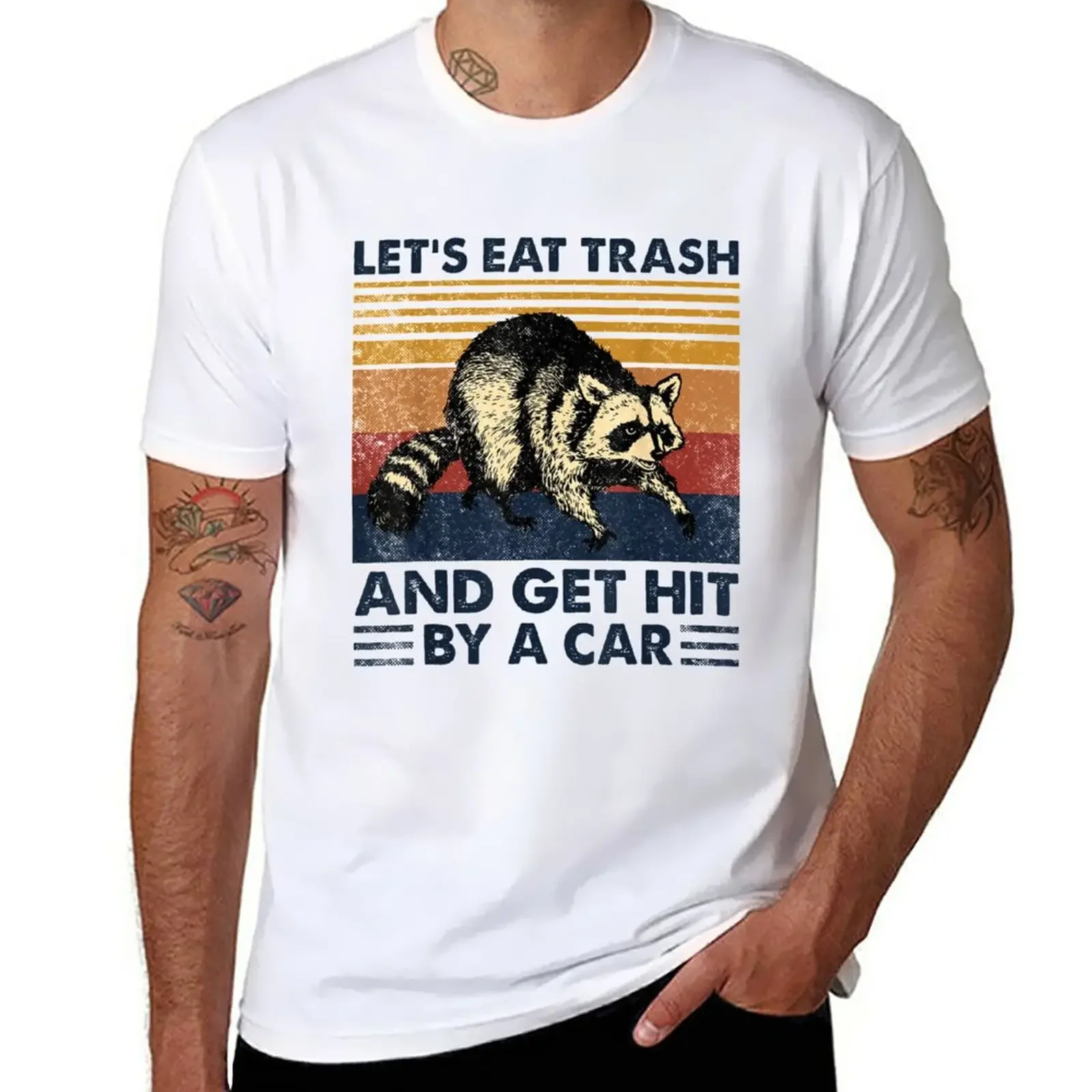 Opossum Let's Eat Trash Get Hit By A Car Vintage T-Shirt sports fans korean fashion vintage mens t shirt graphic