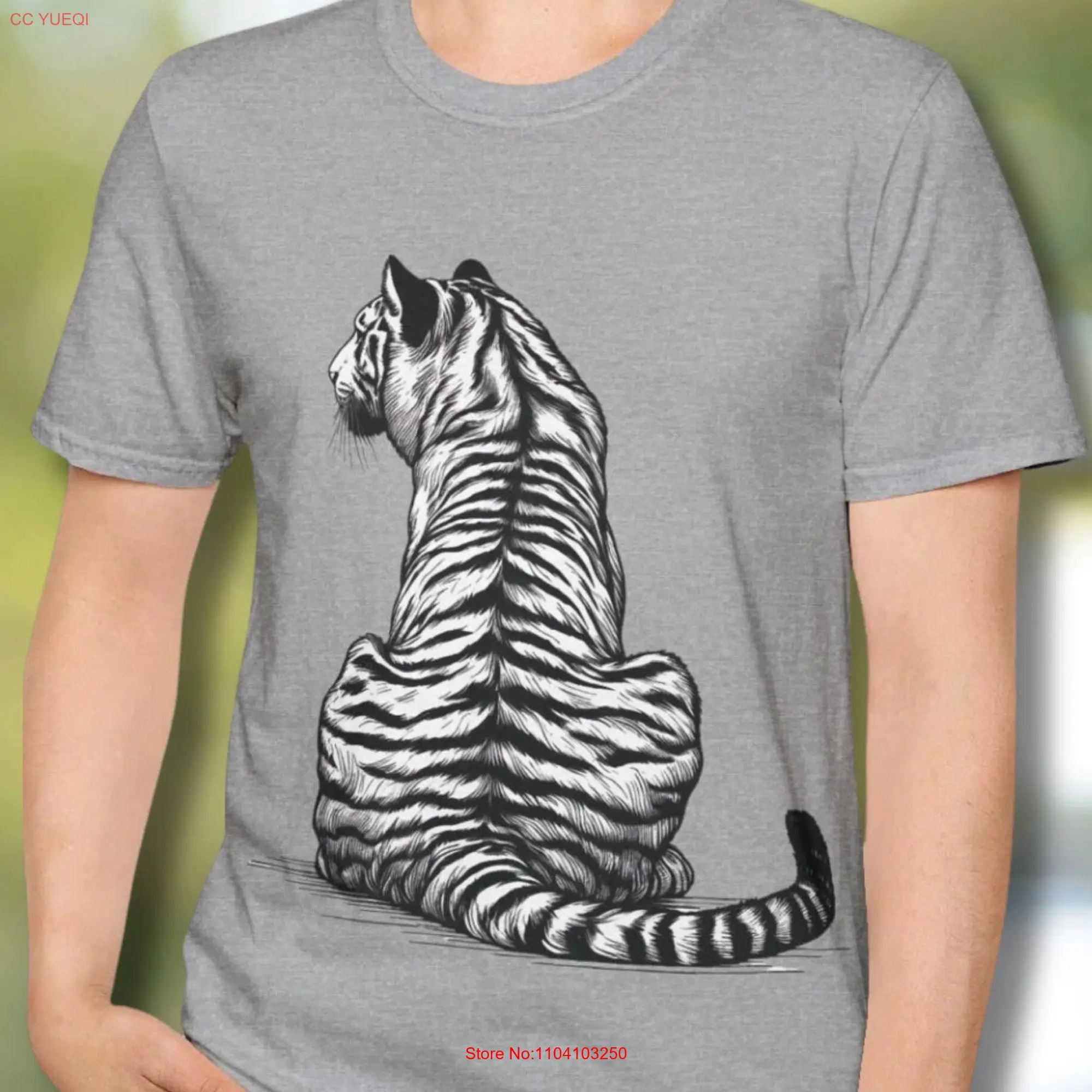 Tiger T shirt Eco friendly Wildlife Bengal Cat Safari Animal Crew Collar Top Endangered Species Stripes Soft