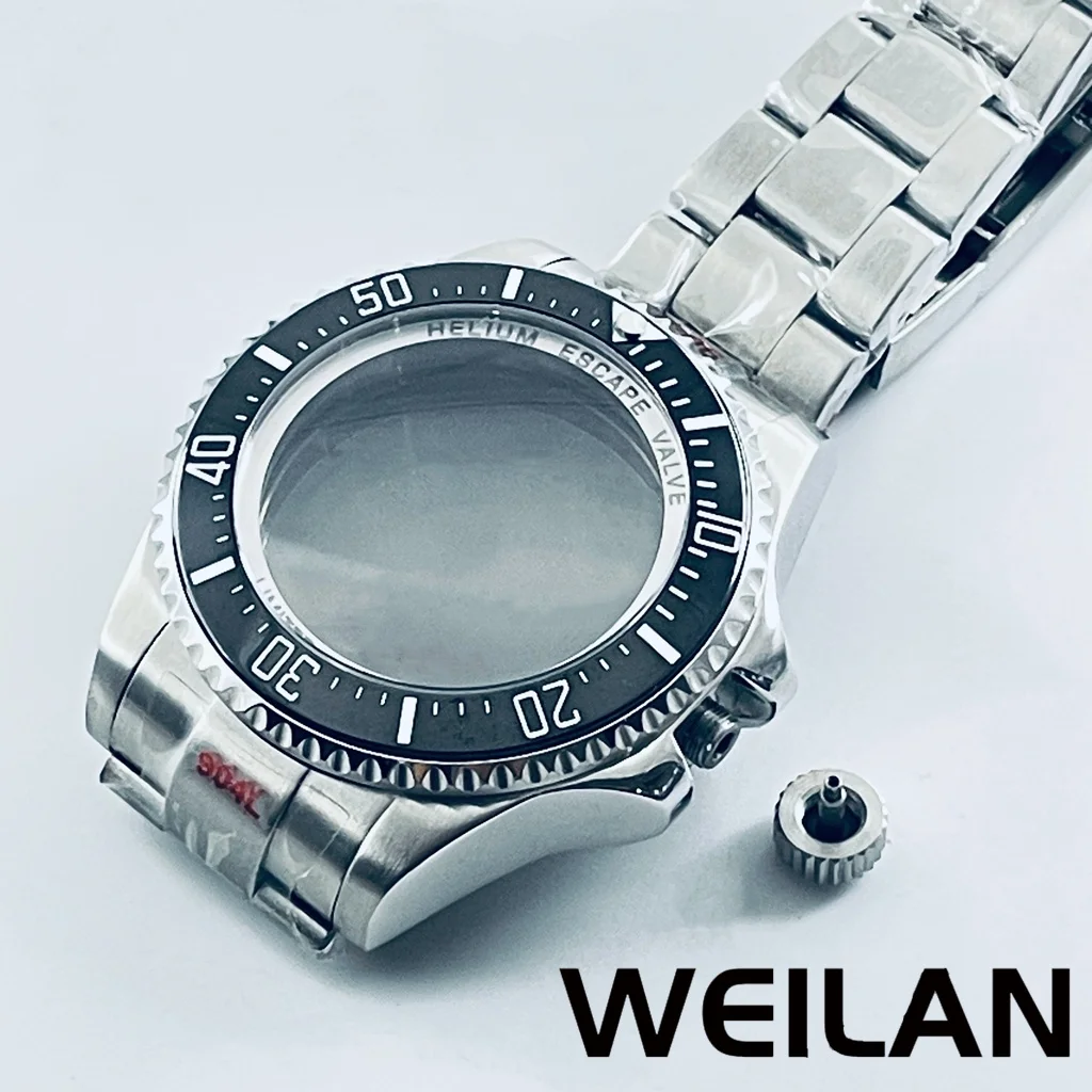 أجزاء حافظة ساعة كريستال ياقوتية مقاومة للماء 44 ملم SEA Big DEEP Homage، متوافقة مع NH34، NH35، NH36، NH38، NH70، وNH72