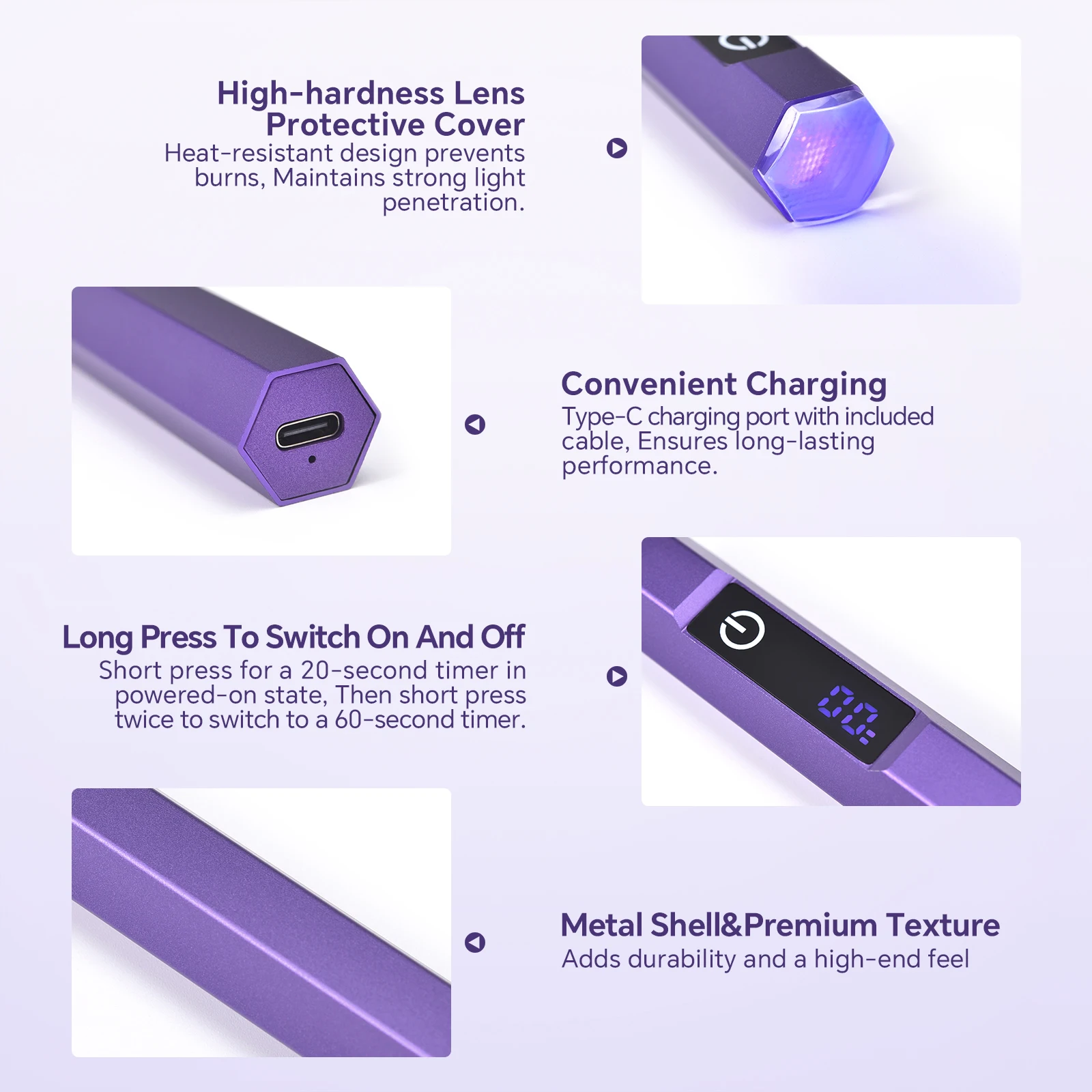 UV Led Nail Lamp For Drying Mini Handheld Nail Polish Dryer Varnish Purple Grey KADS USB Hand Light Professional Nail Art Tools