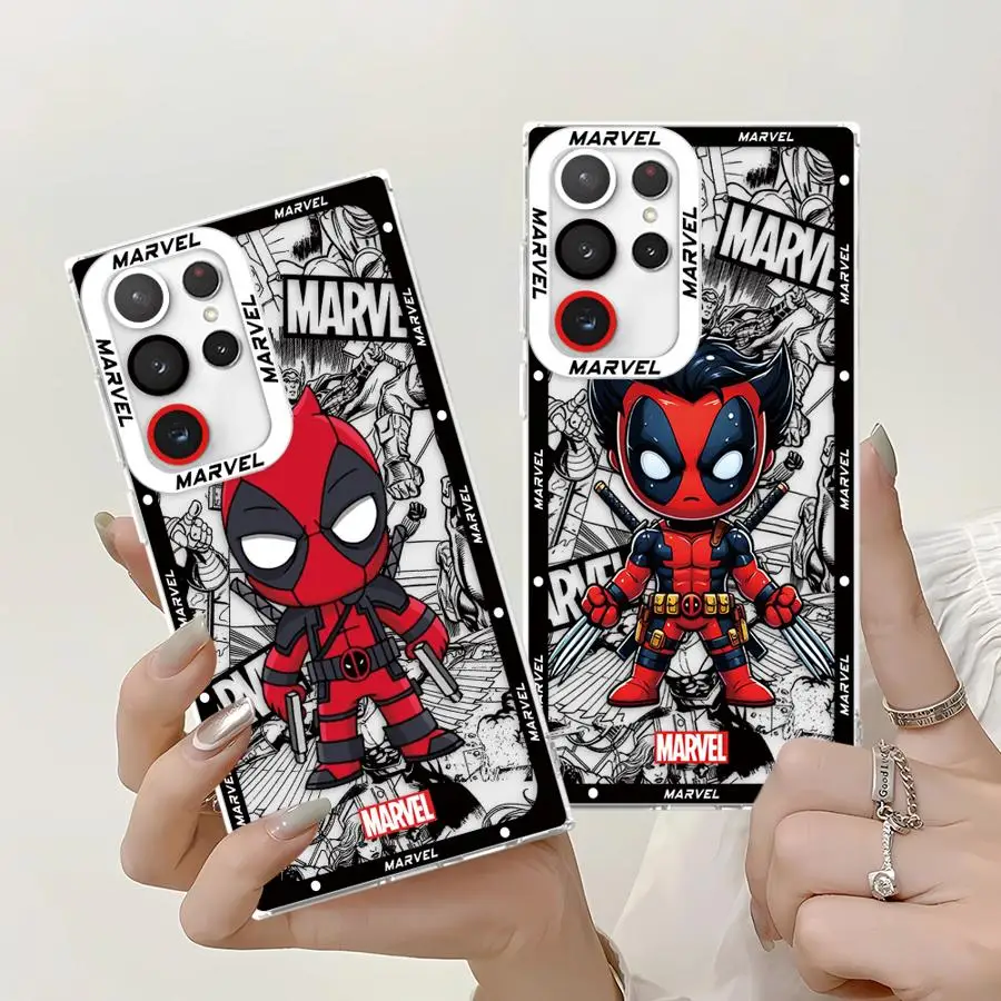 Marvel Cartoon Deadpool Clear Case for Samsung Galaxy S24 Ultra S20 FE S21 S22 S23 Ultra S10 Plus Note 20 Ultra 10 Plus S23 FE