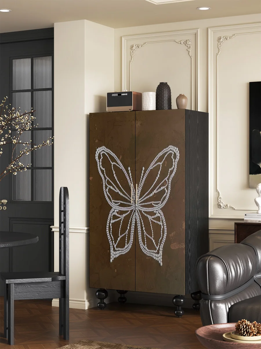 

Chinese wardrobe solid wood bedroom home retro style hanging clothes storage