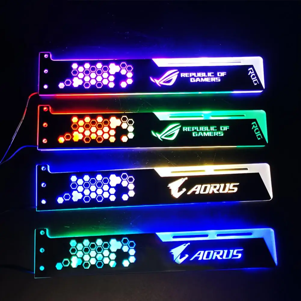 New PC Graphics Card Bracket Luminous Strong Structure RGB 12-color LED GPU Support for Computer