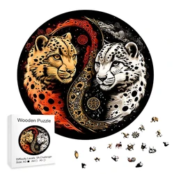 Yin Yang Double Tiger Children Adult Wooden Puzzle, Animal Shaped Puzzle Pieces, Birthday Gifts, Holiday Gifts