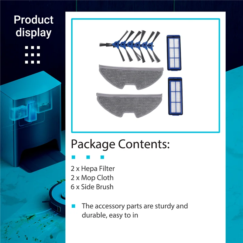 A006-For Eufy Robovac G10 G30 الهجين استبدال تصفية ممسحة القماش الجانب فرشاة الروبوتية مكنسة كهربائية إكسسوارات قطع غيار