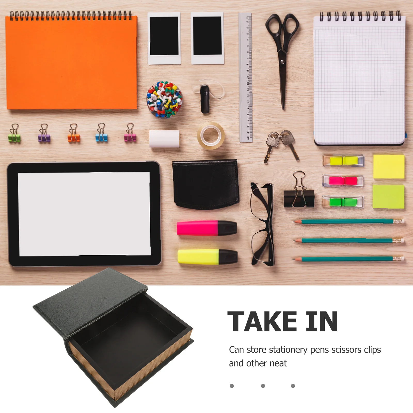 

False Book Decorative Box Vintage Home Office Bookshelf Storage Organizer Faux Book Shaped Storage Container Trinket