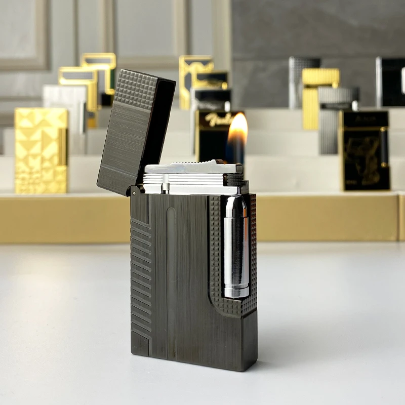 

New commemorative edition single and double flame luxury lighter Ping Sound natural paint cigarette smoking butane lighter