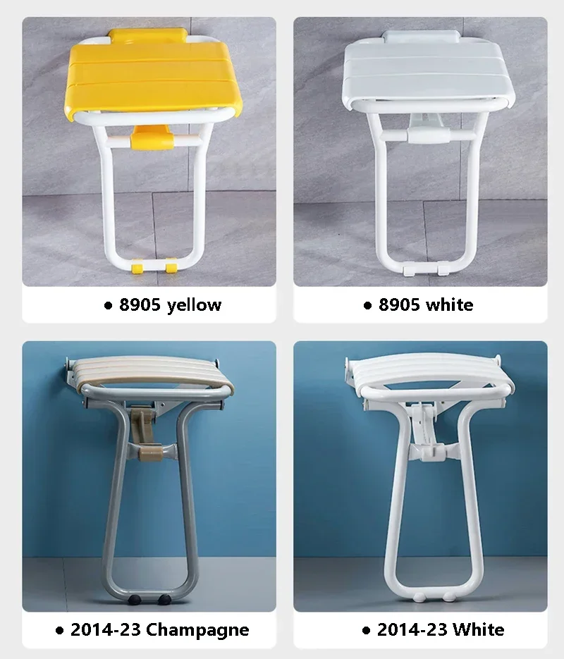 Bathroom Folding Seat Bathing Chair Shower Toilet Wall Bench Entrance Shoe stool Replacement Aluminum Alloy+ABS Panel