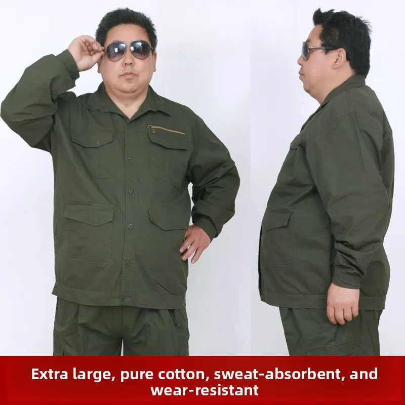 

Loose Fit Cotton Workwear Set for Men Summer Thin Wear Resistant Breathable Comfortable Pure Cotton Labor Protection Suit