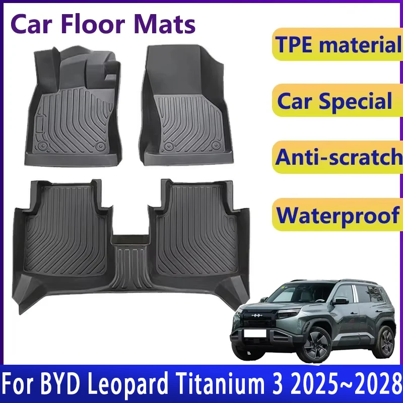 

Car Floor Mat For BYD Leopard Titanium 3 FangChengBao Tai 3 2025 2026 2027 Waterproof Pads Foot Rug Floor Cover Auto Accessories