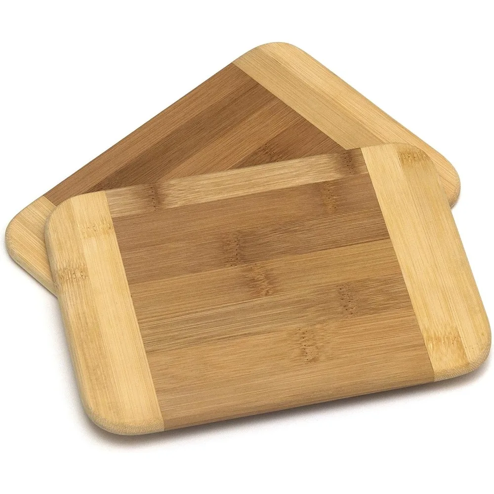 

Lipper International Bamboo Wood Two-Tone Kitchen Cutting and Serving Board, Small, 8 x 6 x 5/16, Set of 2