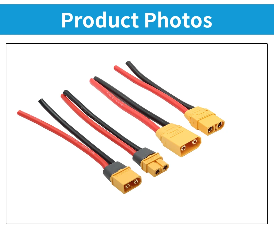 OMCH XT60 12/14AWG XT90 10AWG Stecker und Buchse Batterieanschluss mit Silikonkabel für RC-Flugzeug Lipo-Akku Drohne Auto – Detail 8