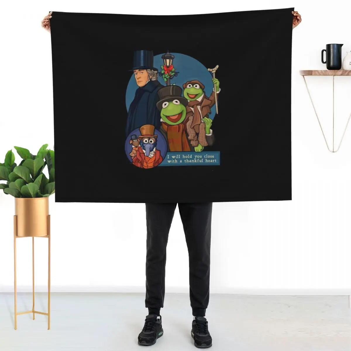 I will hold you close with a thankful heart - Muppet Christmas Carol Throw Blanket Ultra Plush Cozy Blanket for Napping Sleeping
