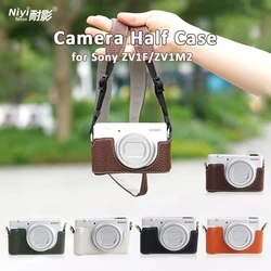 Camera Half Case Baseplate for Sony Zv1F ZV1M2 MarkII Camera Protector 1/4 Screw Bottom Open Shoulder Nexk Strap Wrist Strap