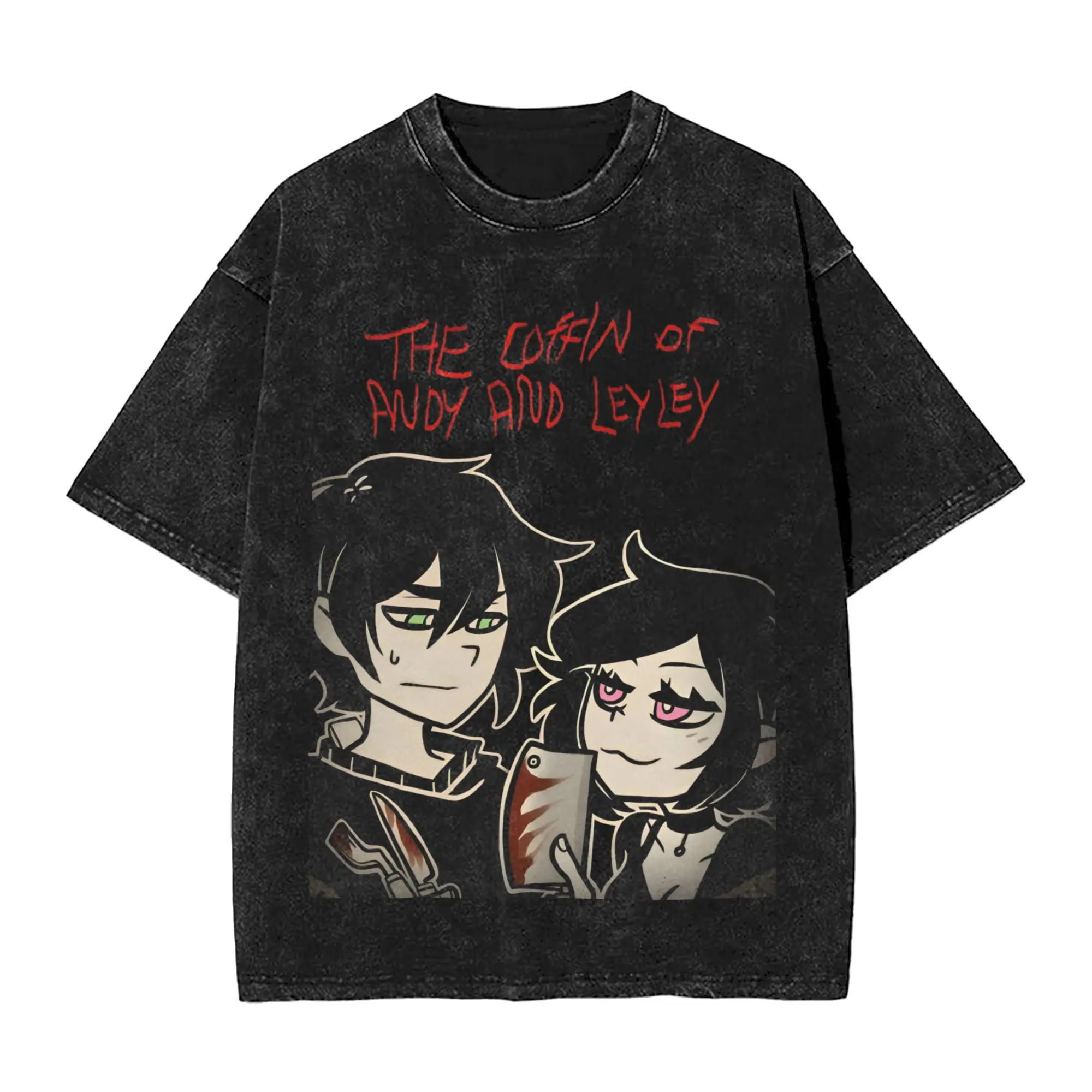 Image of The Coffin Of Andy And Leyley T-Shirt, Sommer-Street-Style-T-Shirts, lässiges Harajuku-T-Shirt für Herren, kurzärmelige bedruckte Kleidung
