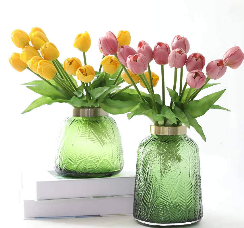 10 Stück Künstliche Blumen Latex-Tulpen Brautstrauß Hochzeitsdekoration Echt Aussehende Tulpenblumen Heimdekoration Party Tisch Blumendekoration – Detail 25