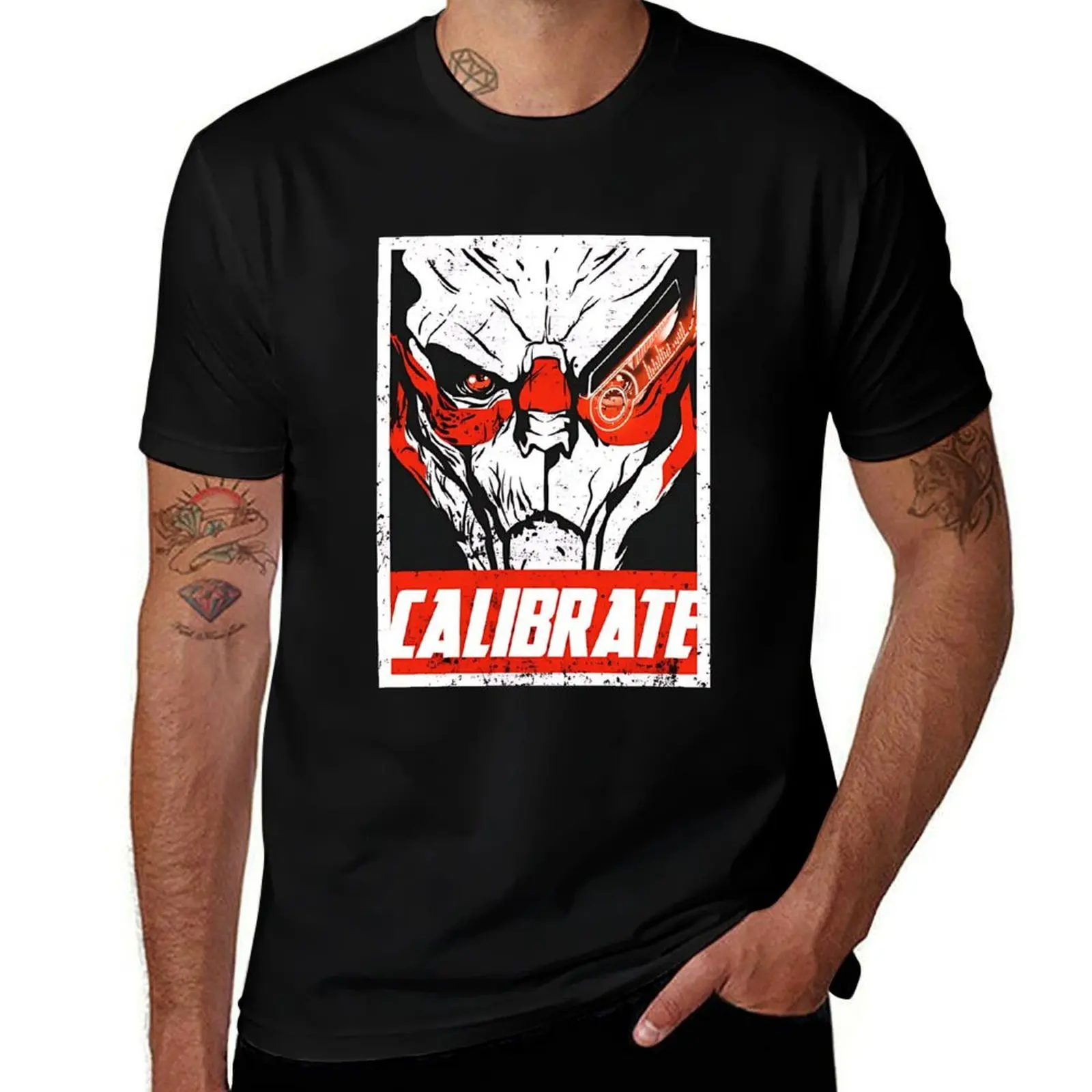 Calibrate Like A Vakarian Mass Effect Bioware T-Shirt Holiday Party for Men T-Shirt