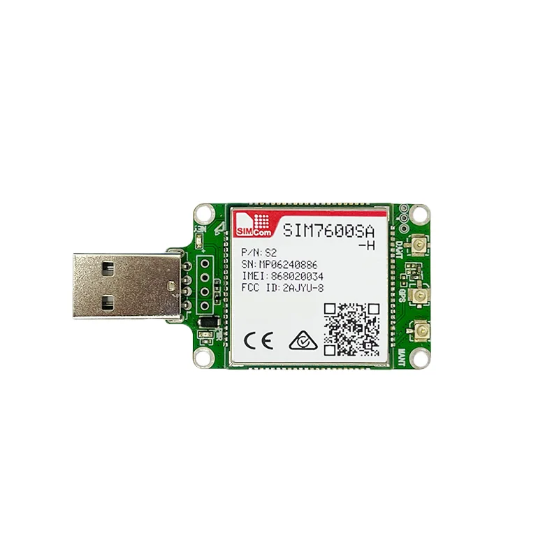 SIMcom SIM7600SA-H Module LTE CAT4+GNSS USB Dongle With FPC+GPS Antenna (Optional) Breakout Kit for Australia/South America