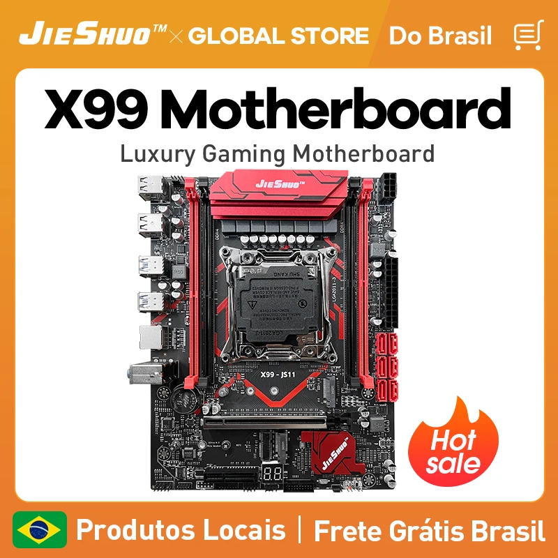 JIESHUO X99 Motherboard with M.2, USB 3.0, LGA 2011 Socket for for Gaming Computer support TPM 2.0