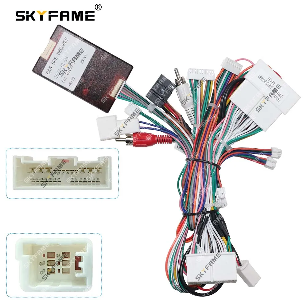 

SKYFAME Car 16pin Wiring Harness Adapter Canbus Box Decoder Android Radio Power Cable For Lexus LS460 LS600