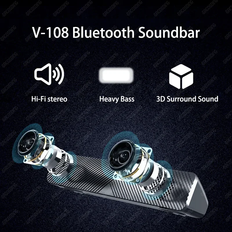 TV Soundbar Computer Speakers Wired Wireless Bluetooth Speaker Home Theater AUX Bass Subwoofer Sound Bar Desktop barra de sonido