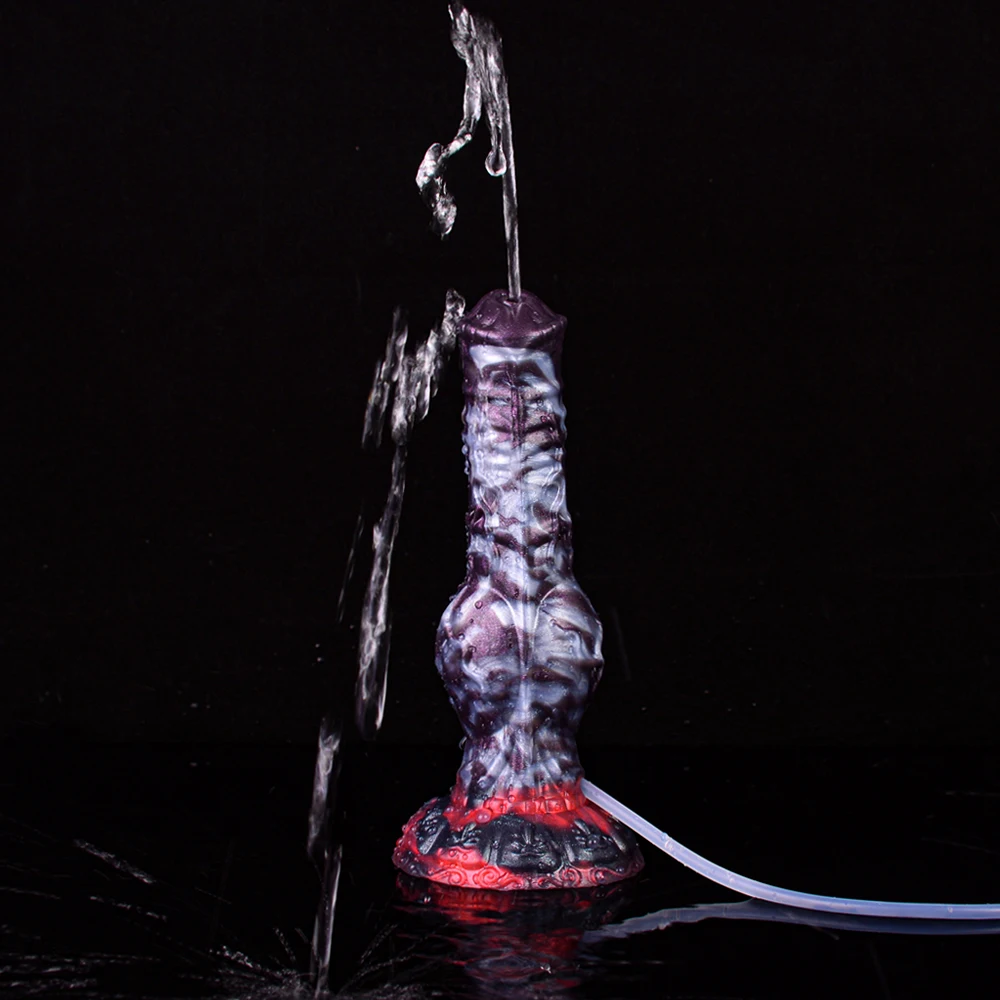 NNSX Large Ejaculation Dildo with Dog Knot Soft Silicone Anal Plug Squirting Penis Vaginal Masturbation Adult Sex Toys Unisex view 4