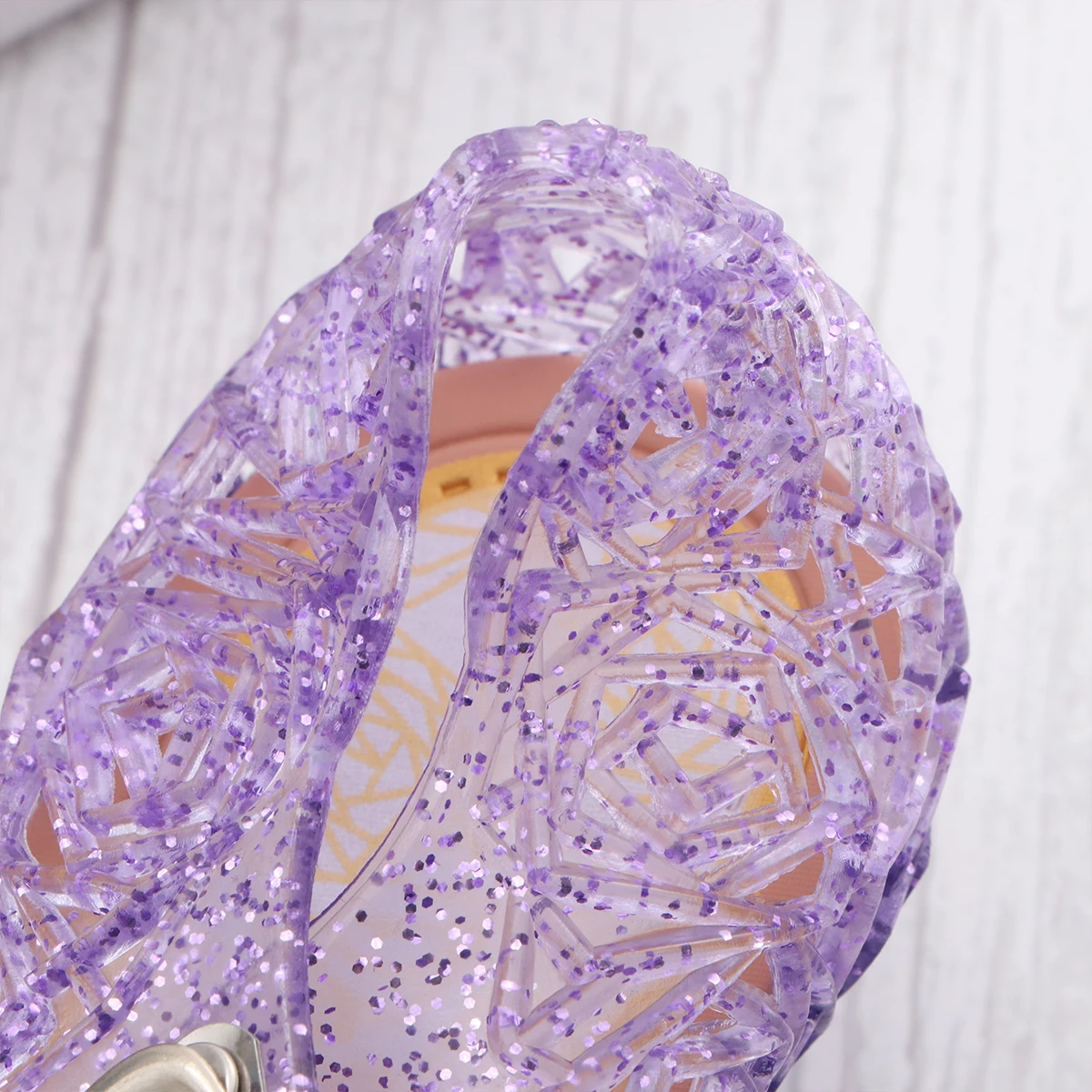 

Children Jelly Sandals Girls Summer Beach Ankle Strap Shoes Purple Kids Comfortable PVC Material Fashion Design Tutu Dress