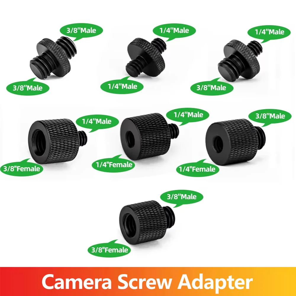 Camera Screw Adapter Mount Set for GoPro DJI Osmo Insta360 SJCAM Tripod Microphone Flash Light 1/4 to 1/4 3/8 M6 M8 M5